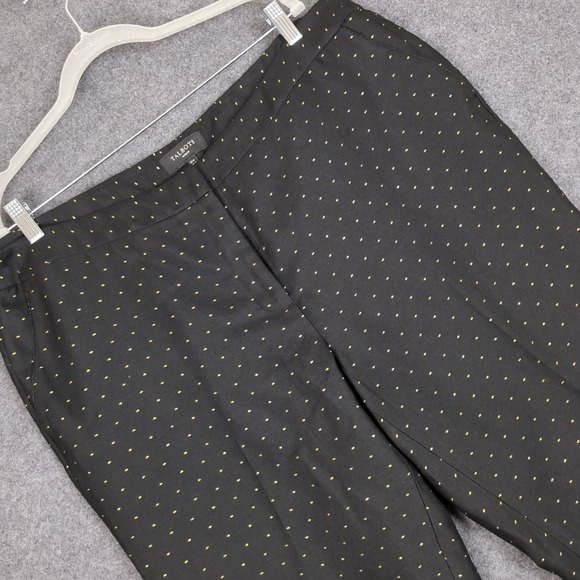 Talbots Pants - Talbots Woman Black Gold Polka Dot Embroidered Ankle Dress Pants Plus Size 16W